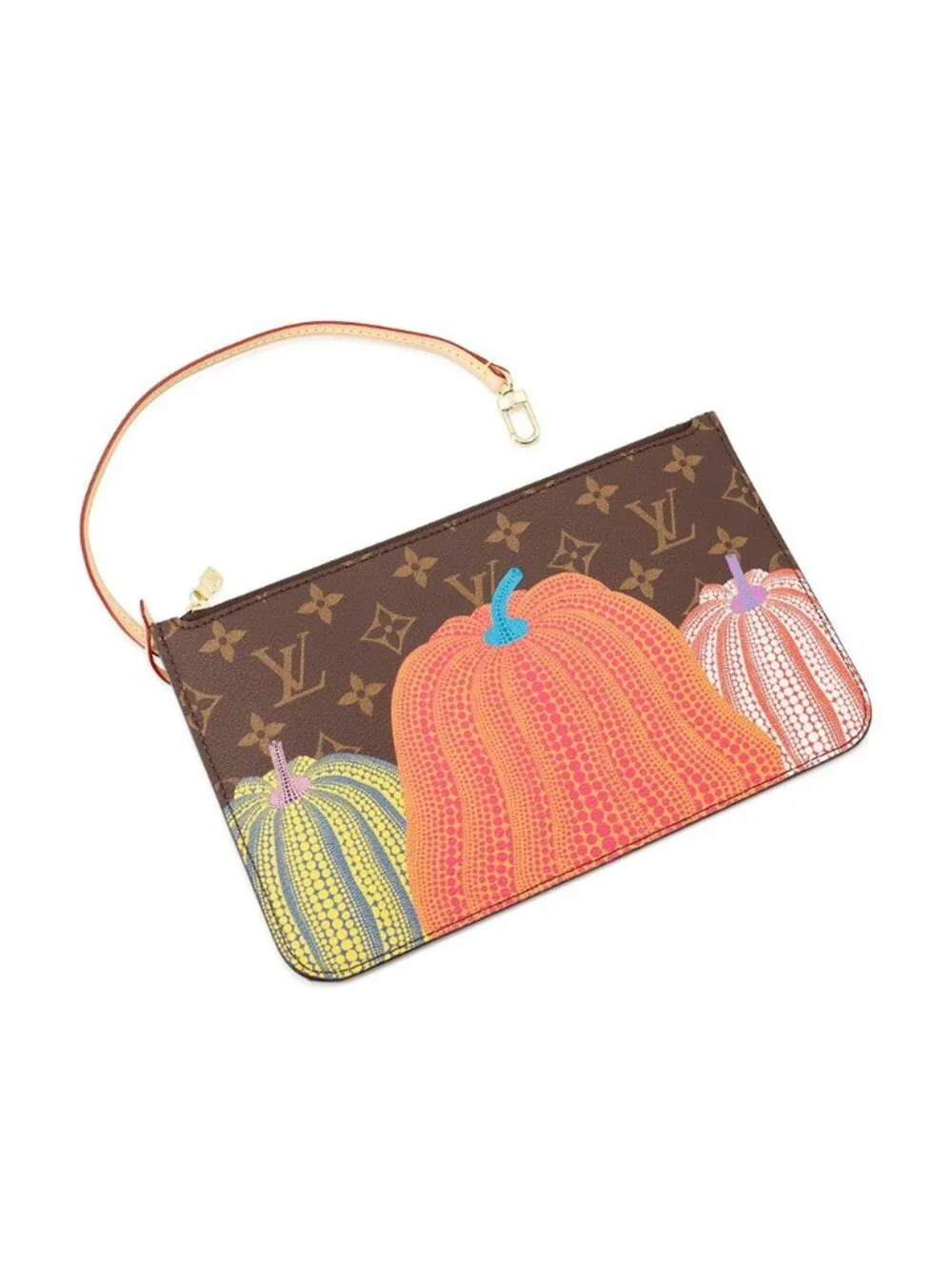 Louis Vuitton Tote Monogram Pumpkin LV Yk Neverfull MM Pouch Included Yayoi